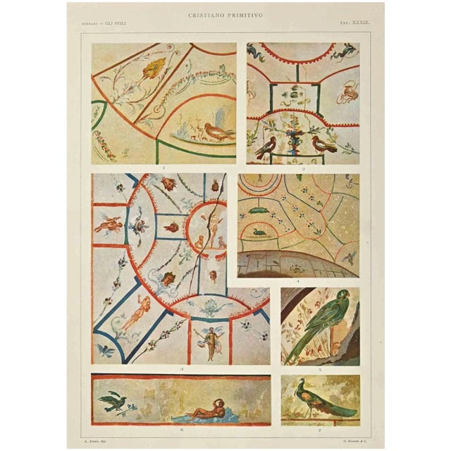 Christian Primitive Decorative Style is a print on ivory-colored paper realized by Andrea Alessio in the early 20th...
