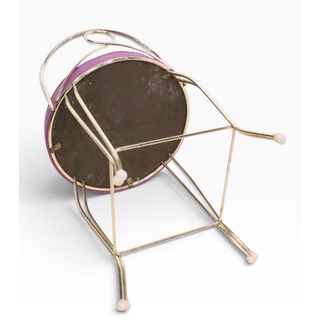 Metal Glamorous Vintage Hollywood Regency Vanity Bench by George Koch & Sons For Sale - Image 7 of 9