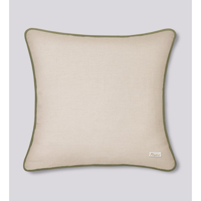 Hollywood Regency Beige Embrodiery Palm Tree Decorative Pillow Cover, Tropical Decor Pillow Cover Linen With Cotton, 18x18 / 45x45cm Decor Cushion Cover For Sale - Image 3 of 3