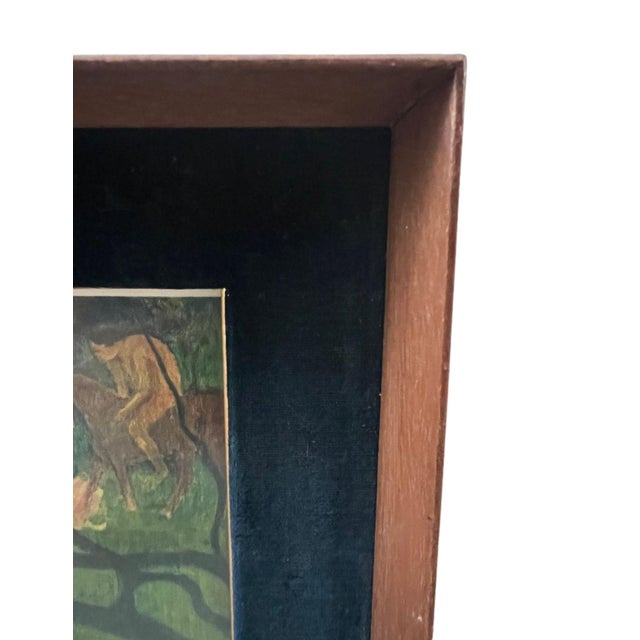 Wood 1950s Framed Paul Gauguin Print of Horserider in a Jungle For Sale - Image 7 of 9