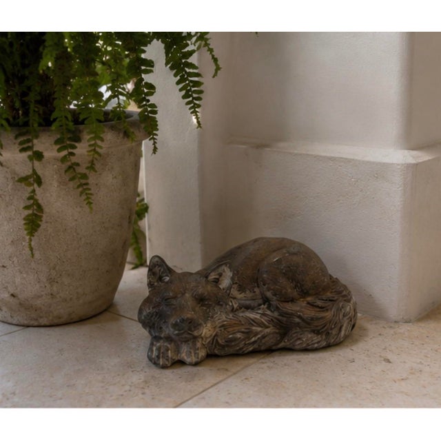 Vintage Cast Iron Sleeping Fox Statue For Sale - Image 10 of 12
