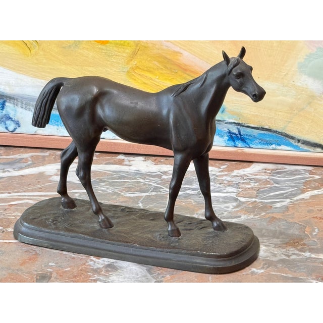 Late 19th Century Late 19th Century English Cast Bronze Horse For Sale - Image 5 of 7
