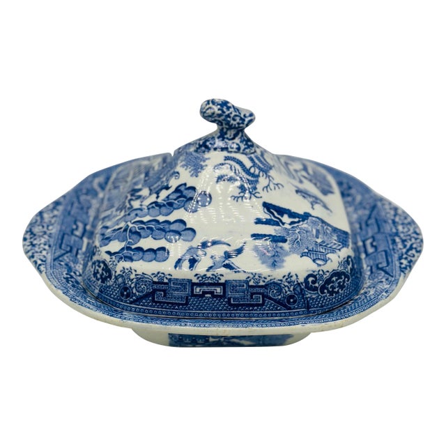 Antique Transferware Covered Serving Dish For Sale