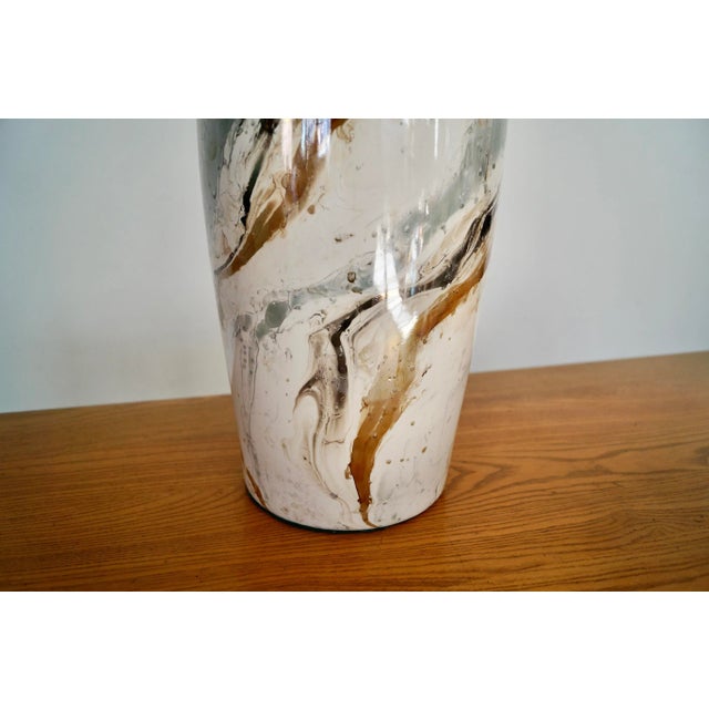Off-white 1970's Mid-Century Modern Glazed Ceramic Table Lamp For Sale - Image 8 of 13