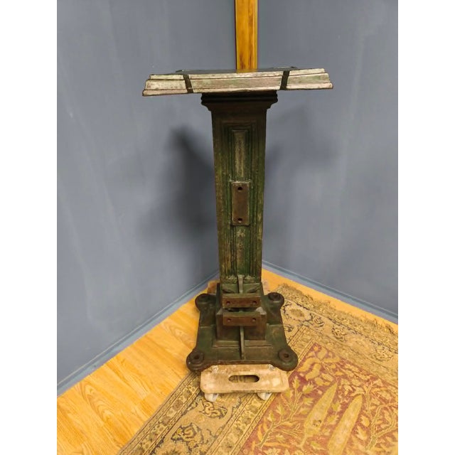 Large Cast Iron Pedestal with Cast Iron Machine Leg, 1890s, Set of 2 For Sale - Image 9 of 18
