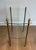Metal Brass side table with 2 glass shelves French work, Maison Jansen Circa 1940 For Sale - Image 7 of 12