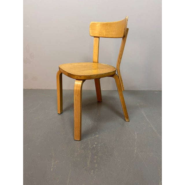 1940s First Edition Model 69 Chairs in Plywood by Alvar Aalto for Artek, Finland, 1940s, Set of 3 For Sale - Image 5 of 9