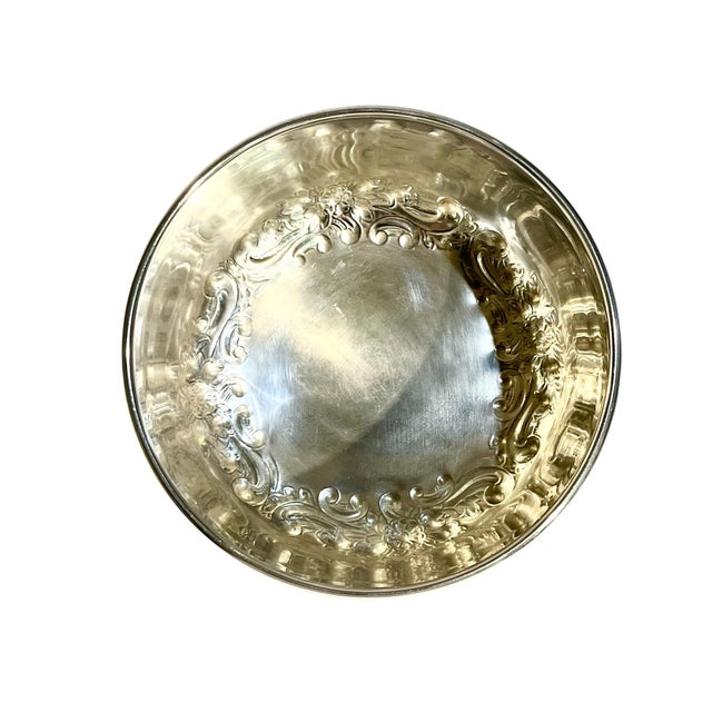 Early 20th Century Antique French Silver Plate Serving Dome With Ornate Floral Detail For Sale - Image 5 of 11