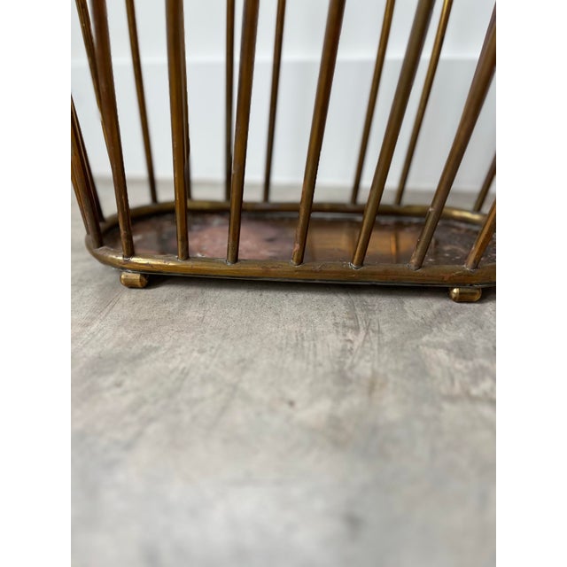 1960s Gump's San Francisco MCM Brass Magazine Rack For Sale - Image 9 of 12