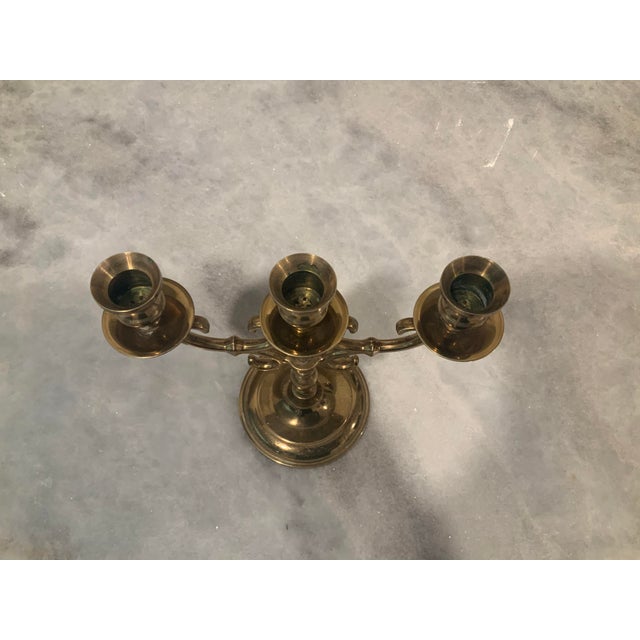 Mid 20th Century Solid Brass Candelabra For Sale - Image 5 of 8
