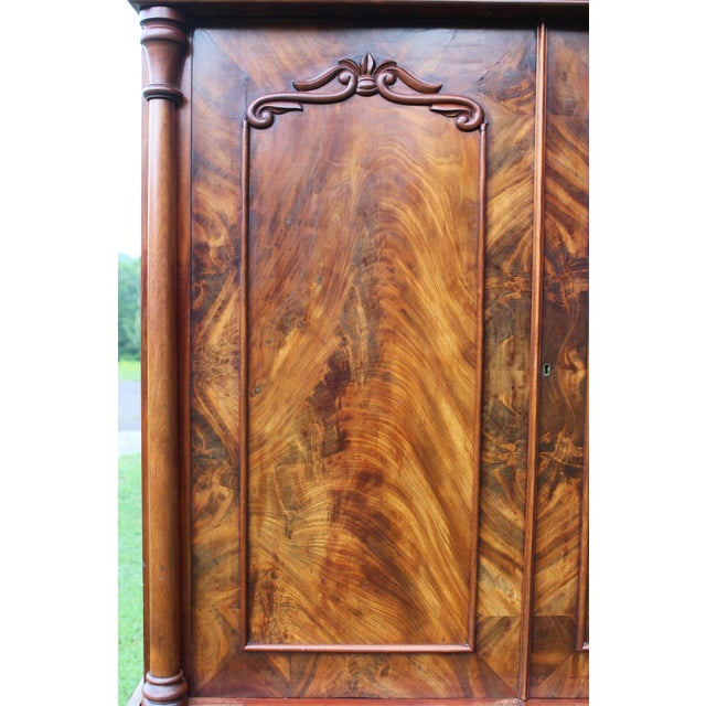 Antique Empire Linen Press Crafted by W. A. Willcocks of Guernsey For Sale - Image 4 of 18