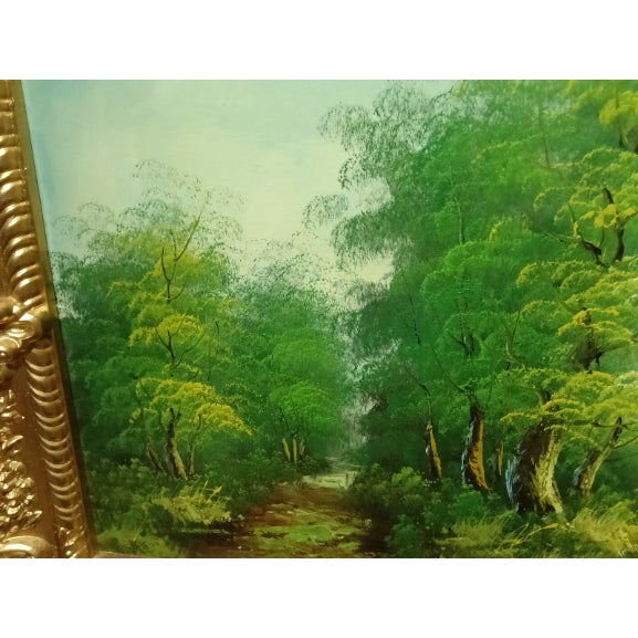 Late 19th Century P. Rossi Italian 1880 Gilt Frame Landscape Painting For Sale - Image 5 of 6