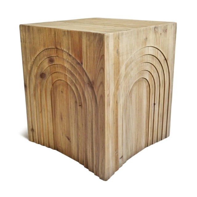 2020s Mod Rainbow Wood Block Side Table For Sale - Image 5 of 8