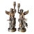 Antique Art Nouveau Brass Bronze Cherub Cupid Angel Candlestick Holder Sculptures - A Pair For Sale