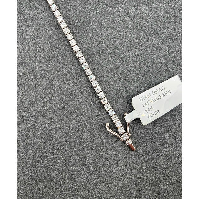 Early 21st Century 2.00 Ct Diamond Tennis Bracelet For Sale - Image 5 of 8