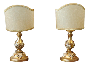 Gold Shield Lamps, Set of 2