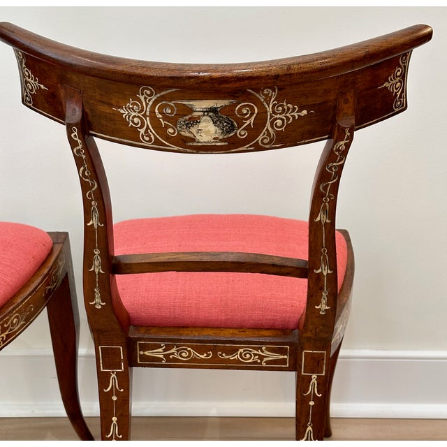 Pair of Early 19th Century Italian Painted Side Chairs For Sale - Image 6 of 10