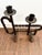 Spanish Revival Antique Hand Forged Spanish Revival Wrought Iron Twisted Metal Candle Holder For Sale - Image 3 of 9