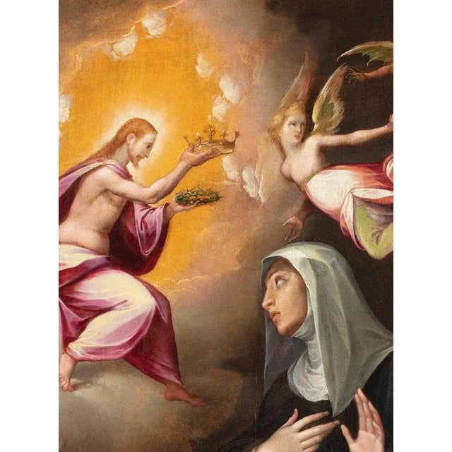 Cristofano Roncalli (Pomarance, Italy, 1552 – Rome, Italy 1626) Saint Catherine of Siena chooses the crown of thorns Oil...