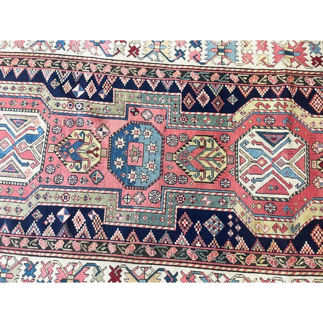 Textile Antique Caucasian Seychour Rug, 4'6" × 10'4" For Sale - Image 7 of 10