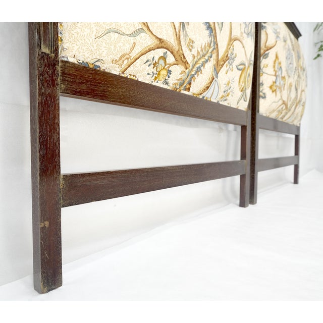 Pair of Very Fine Cerused Mahogany New Upholstery Twin Size Headboards Beds MINT For Sale - Image 18 of 18