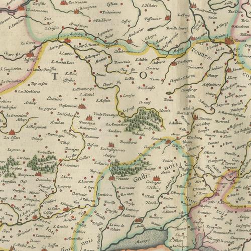 Antique Blaeu Map of Poitou, 1642 For Sale - Image 6 of 12