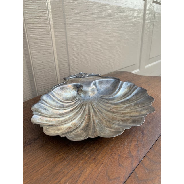 Silver 19th-Century English Regency Silver-Plate Clam Shell Serving Dish For Sale - Image 8 of 11