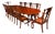 Antique Regency Triple Pillar Dining Table and Chairs, 1800s-1900s, Set of 11 For Sale