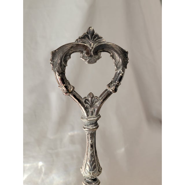 Antique Silverplate and Crystal Four Bottle Cruet Set For Sale - Image 10 of 11