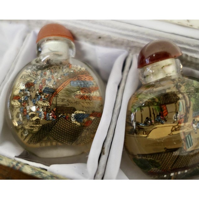 Glass Japanese Hand Painted Perfume Bottle in Original Box, 1950s, Set of 5 For Sale - Image 7 of 14