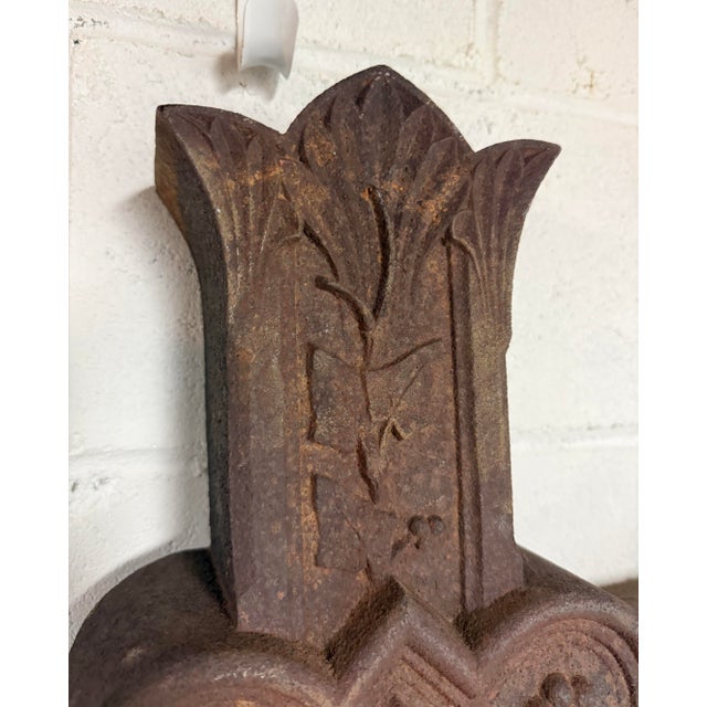 Huge Antique Industrial Outdoor Cast Iron Religious Catholic Crucifix Cross For Sale - Image 12 of 15