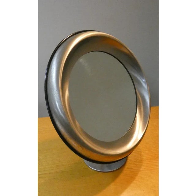 Table Mirror in Satin Steel by Gaetano Missaglia, 1960s For Sale - Image 12 of 12