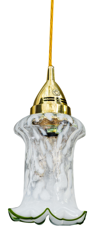 Art Deco Pendant in Opaline Glass, 1920s
