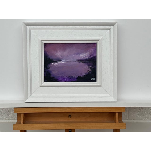 Contemporary Violet Reflections at Dusk - Miniature Art by Contemporary British Artist 2025 For Sale - Image 3 of 12