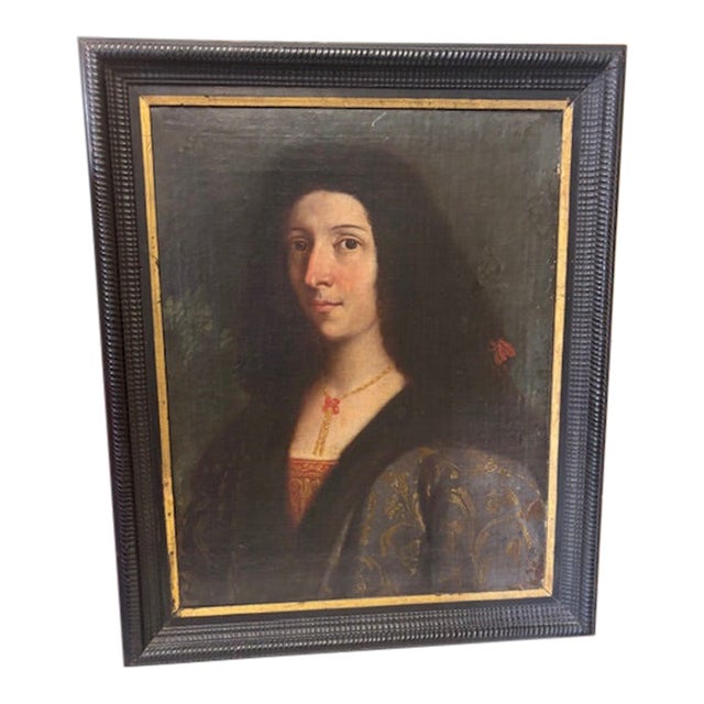 Antique Portrait of an Italian Woman Oil Painting For Sale