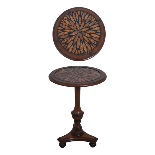 Round Modern Regency Style Pedestal Occasional Table For Sale