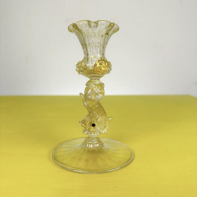 Vintage Murano Glass Candlestick from Barovier & Toso For Sale - Image 9 of 9