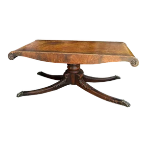 Vintage Tooled Leather Top Coffee Table