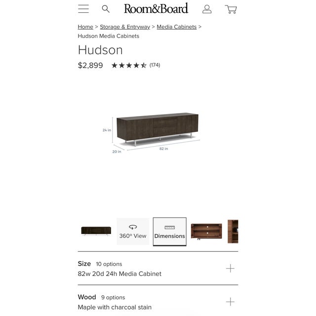 Room & Board Media Console Cabinet For Sale - Image 10 of 10