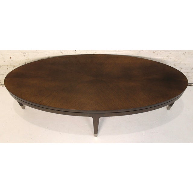 Mid 20th Century Oval Walnut Coffee Table For Sale - Image 9 of 10