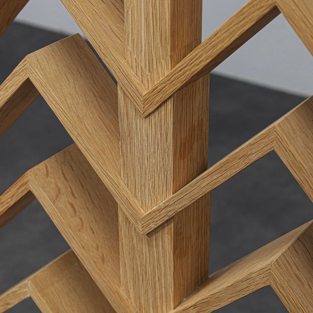Herma Steur, Geometric Abstract Sculpture, 1990s, Oak For Sale - Image 9 of 10