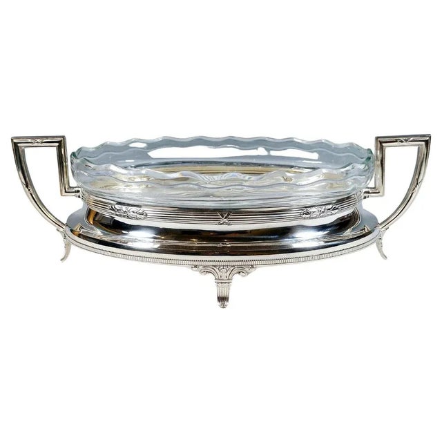 Art Nouveau Silver Jardinière with Waved Glass Liner, Germany, 1900s For Sale - Image 9 of 9
