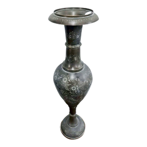 1960s Large Midcentury Kashmir Brass Vase