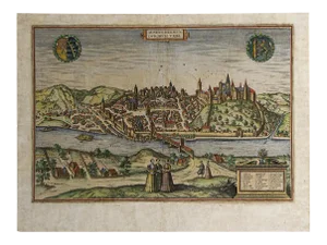 Franz Hogenberg - Map of Meissen - Original Etching - Late 16th Century
