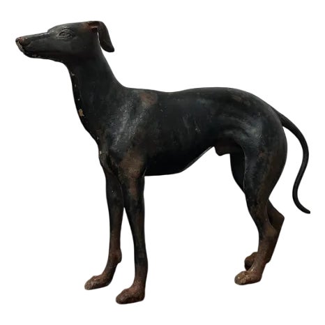 Vintage Industrial Cast Iron and Bronze Greyhound, 1950s For Sale