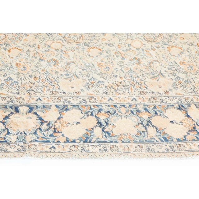 Blue Authentic Persian Meshad Botanic Handmade Wool Carpet For Sale - Image 8 of 9