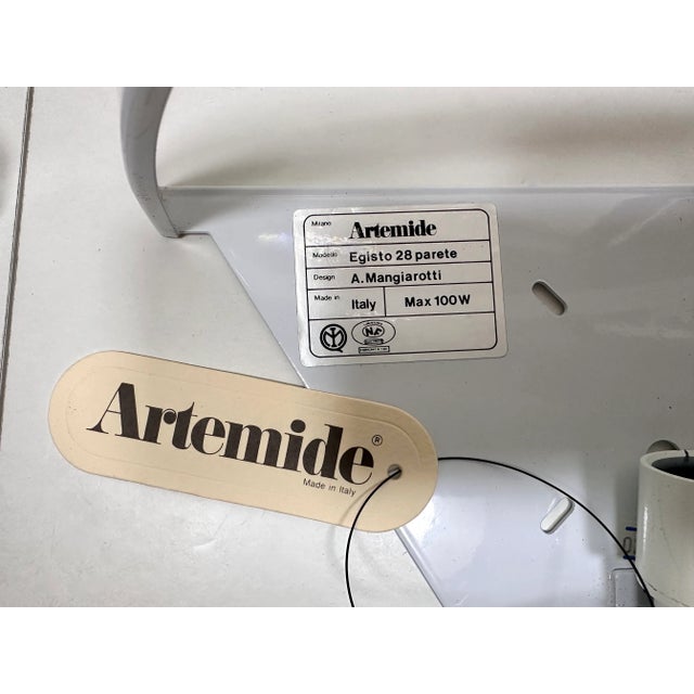 White Postmodern Egisto 28 Parete Wall Lamps by Angelo Mangiarotti for Artemide, Italy, 1980s, Set of 2 For Sale - Image 8 of 18