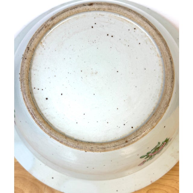 Stunning Large 19th Century Rose Medallion Rimed Bowl/Basin For Sale - Image 9 of 12