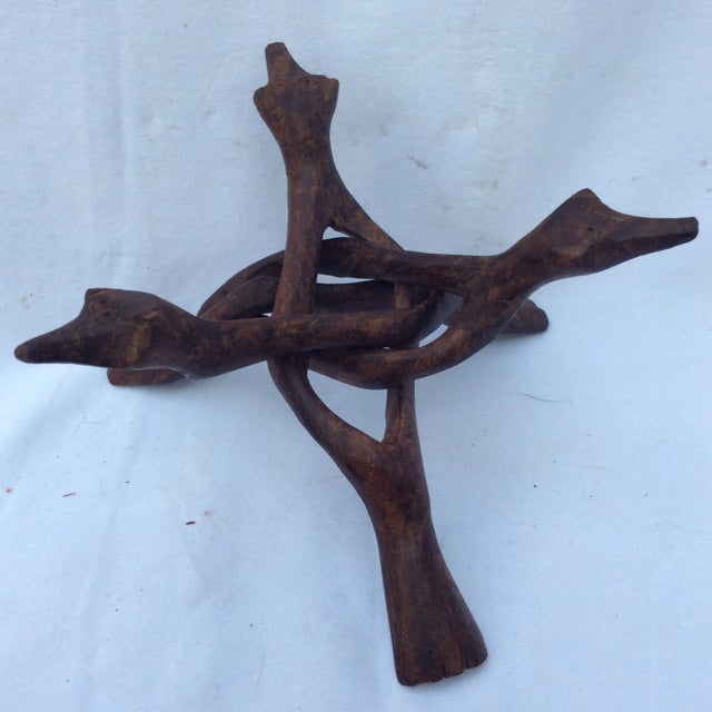 Hand carved boho chic bowl stand. We always accept reasonable offers. Make an offer before it's gone forever.