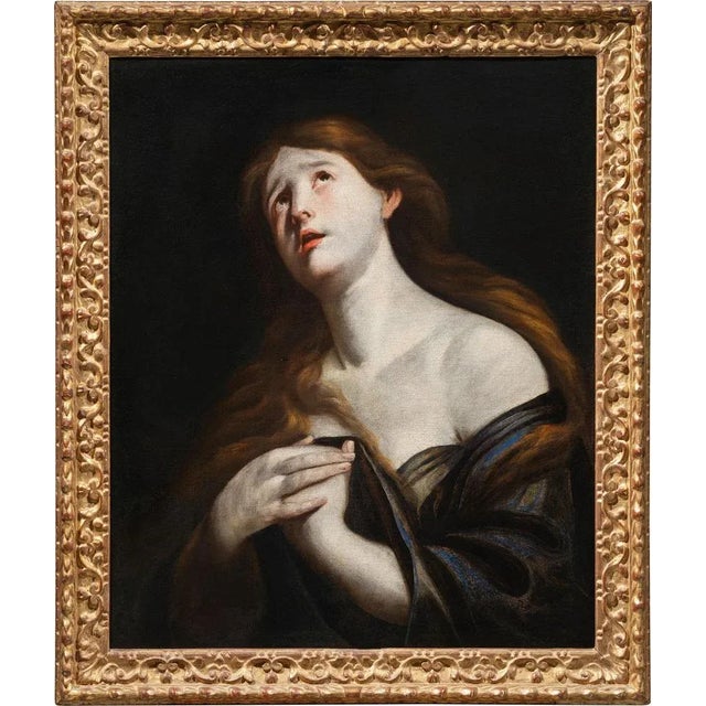 Andrea Vaccaro, Penitent Magdalene, Oil on Canvas, 17th Century, Framed For Sale - Image 9 of 9